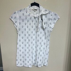 Circus UK White Blouse with Tie Front Collar